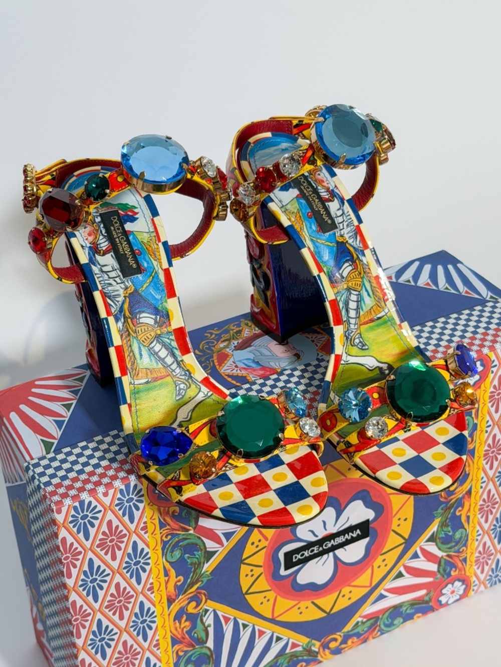 Dolce & Gabbana DG Carretto Embellished Platform Sandals Size 40 (US Women's 10)